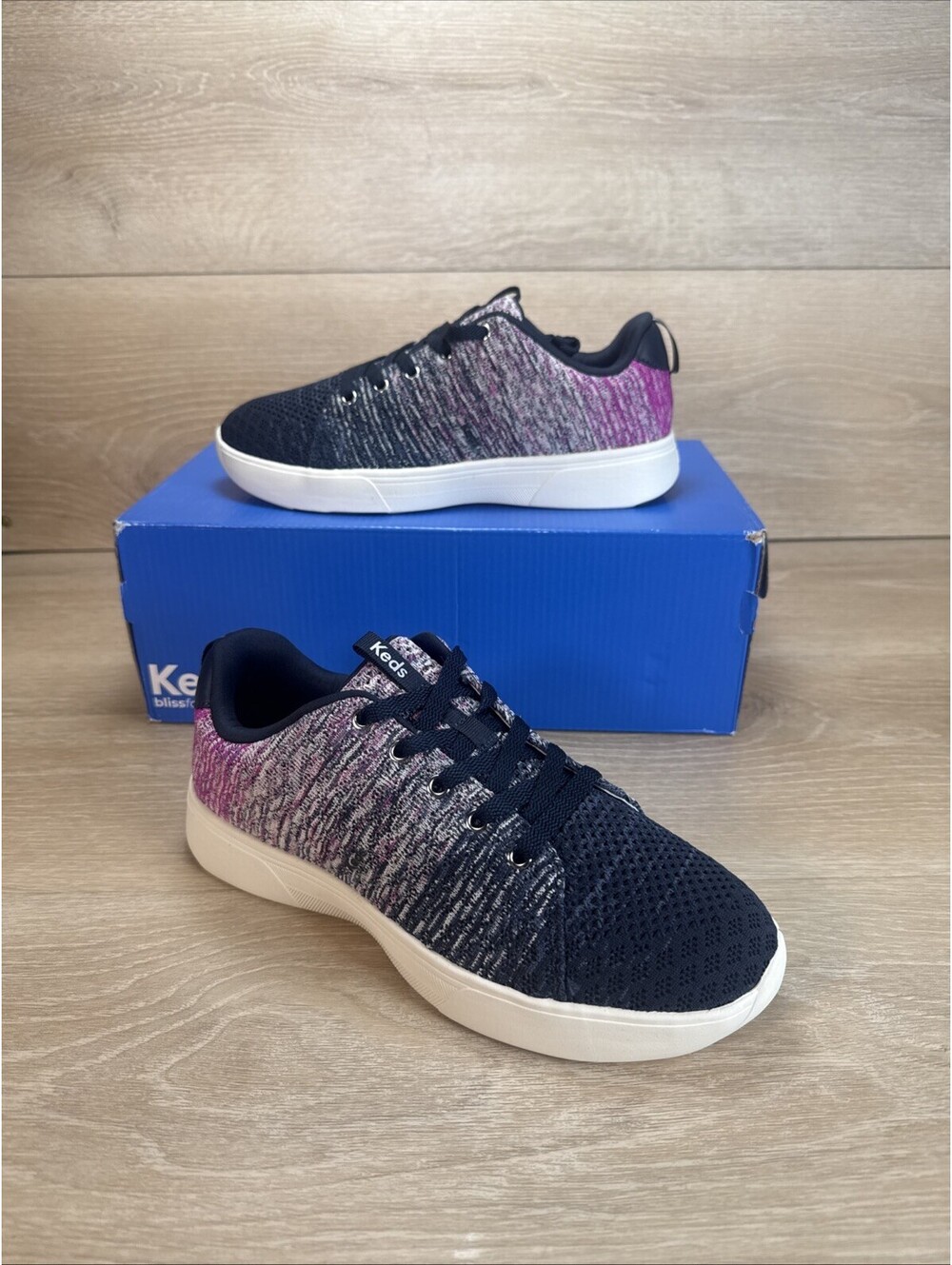 Keds Blisswalk Lace Casual Sneakers Navy Fuschia Womens 7.5 W